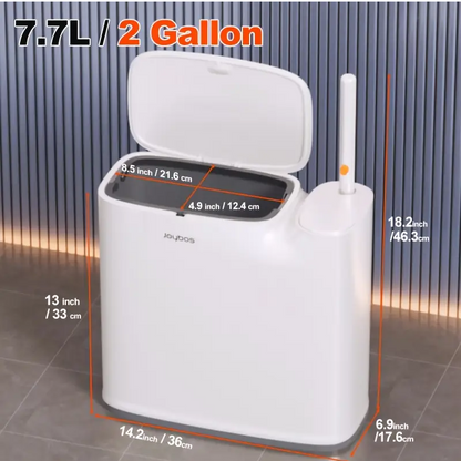 Lookrover Bathroom Trash Can with Toilet Brush Holder & 72 Replacement Heads